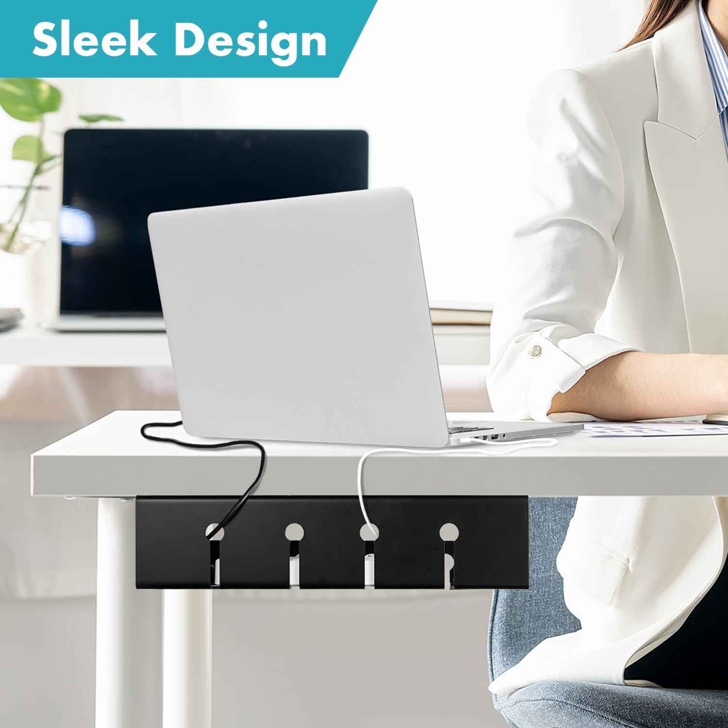 Super Heavy Duty Desk Cable Organizer 10*40*10cm ISO9001 Rohs CE No Drill Steel Cable Tray