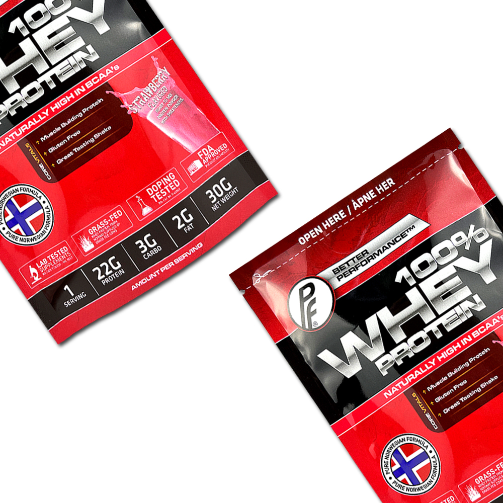 Protein Packaging Custom Zipper Aluminum Foil Pouch With Candy And Stand Up Design