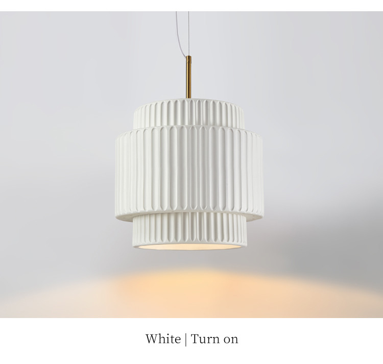 Wabi Sabi Pendant Light White Resin Chandeliers Dining Room Hanging Lamp(WH-AP-577)