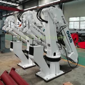 Quality Marine Telescopic Offshore Pedestal Crane Knuckle Silver Boom Hydraulic 0.6T 8M wholesale