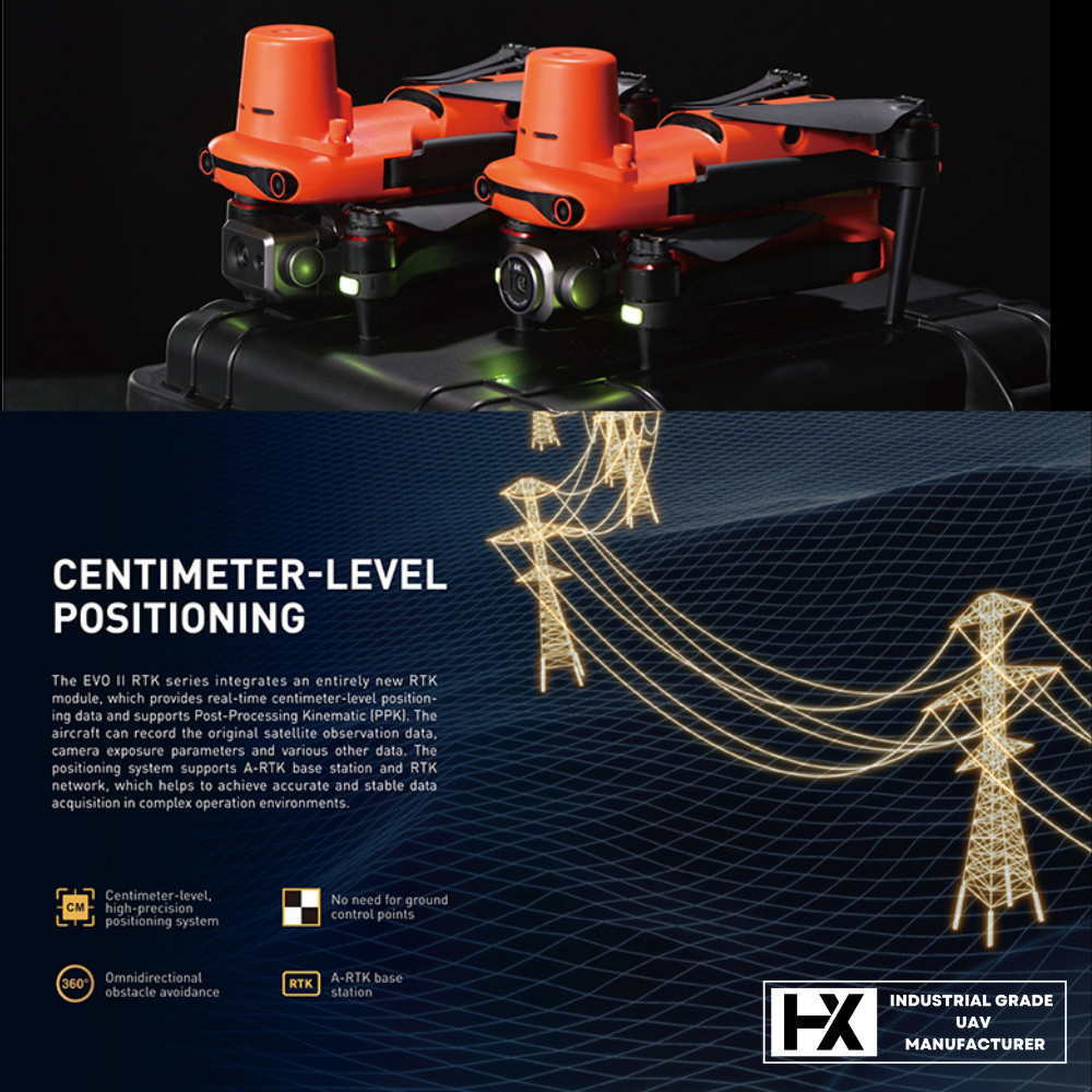 HXV3RTK 16X Digital Zoom Industrial Drones 4K Camera PTZ Security Inspection Mapping Military Grade UAV HXV3RTK