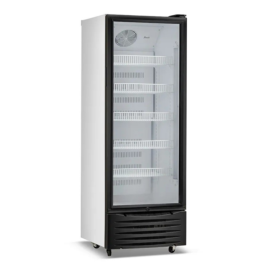 350L Efficient Glass Door Fan Cooling Upright Showcase Cooler With LED Light
