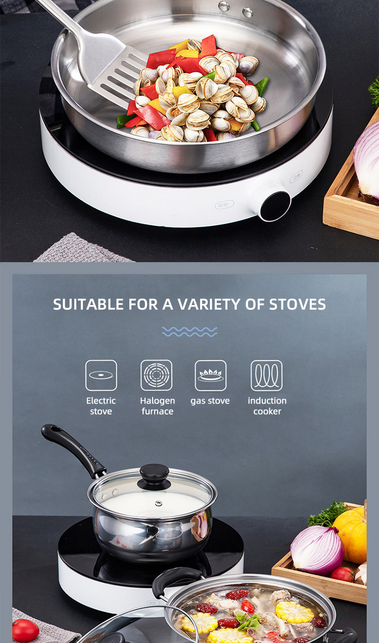 Cheap Price Cookware Set Induction Silver Pot Set Stainless Steel Cookware Set 5pcs Cooking Pot And Pans