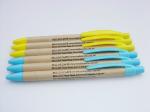 Fashion eco friendly kraft paper ball pen with plastic clip for promotion