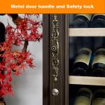 Vertical Freestanding Drinks Cabinet Dark Brown Wood Wine Cooler Fridge
