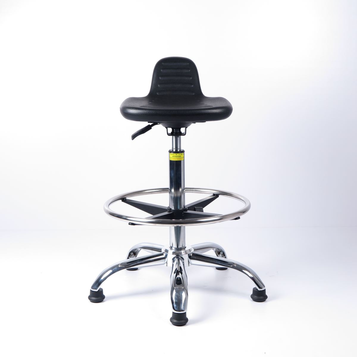 L Shape Seat Anti Static Stool With Stainless Steel Foot Ring Used For High Bench