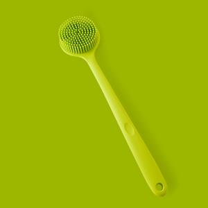Quality BPA free Scrubber Shower Body Massage Silicone Bath Brush with Long Handle wholesale