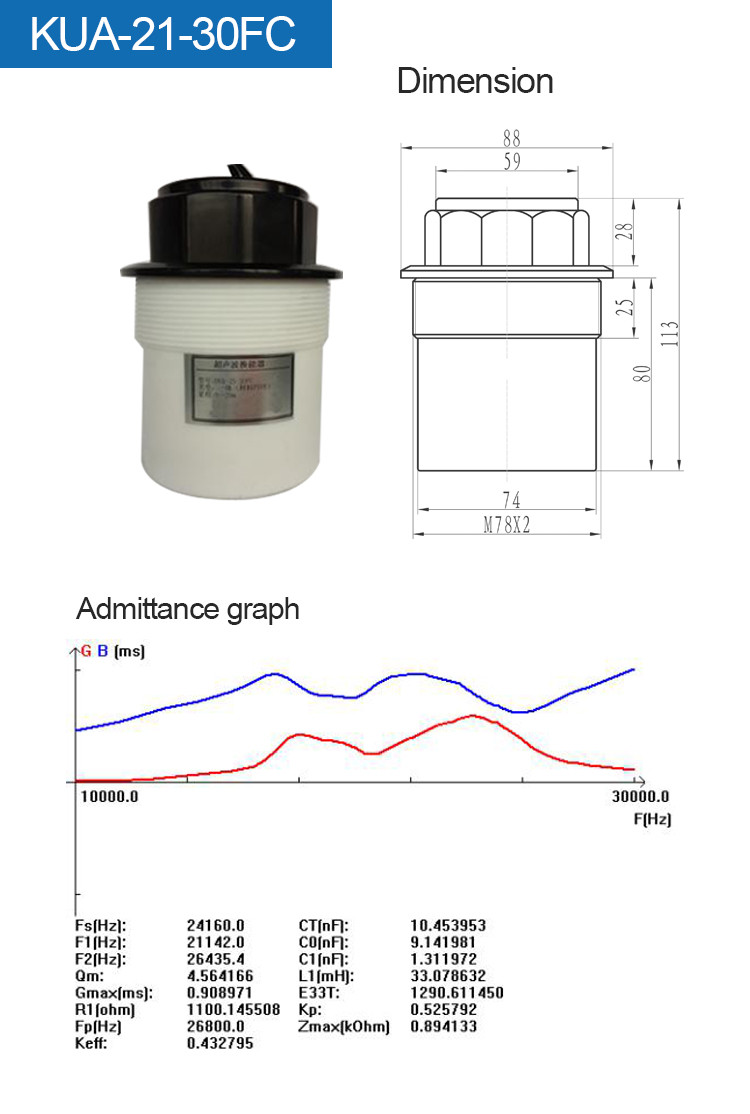 Waterproof Ndt Ultrasonic Transducer Sensor Probe Sonicator For Transportation with pressure ≤3kg or 0.3MPa