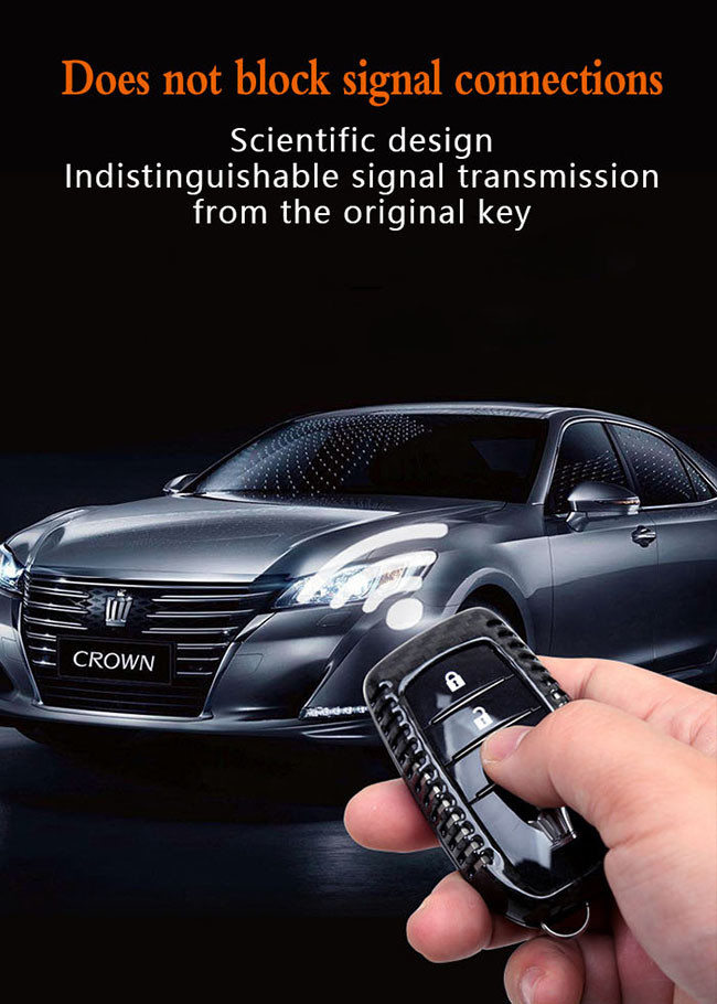 Glossy Black Twill Nissan Carbon Fiber Car Key Case