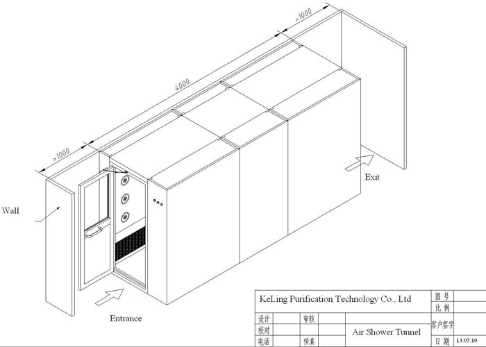 Stainless Steel Air Shower Passage / Tunnel Clean Room Ventilation System