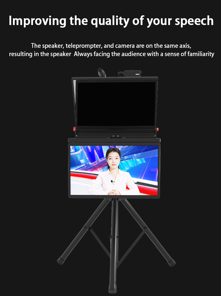 21 Inch Screen Control Portable Teleprompter for Live Streaming Private Mold Video Device