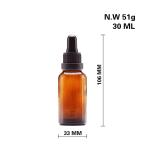 Aromatherapy Glass Amber Dropper Bottles 30ml For Essential Oil