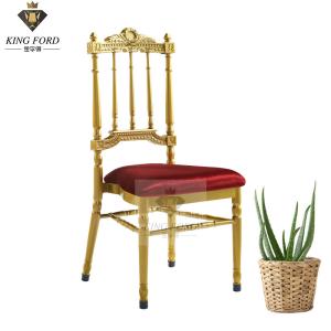 Quality Contemporary Aluminum Gold Chiavari Chairs With Cushions 5cm wholesale