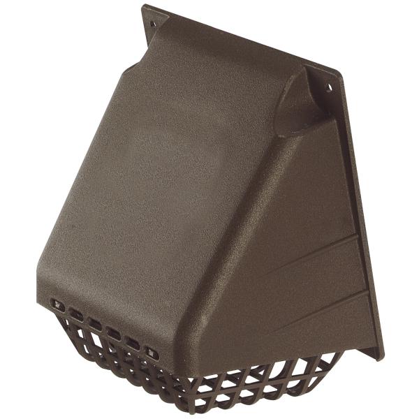 4'' 100 MM Brown Wide Mouth Dryer Vent Hood with Removable Bird Guard Vent Cap