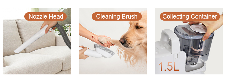 Low Noise 6-in-1 Dog Grooming Kit Pet Grooming Vacuum for Dog Cat Voltage 110-240V