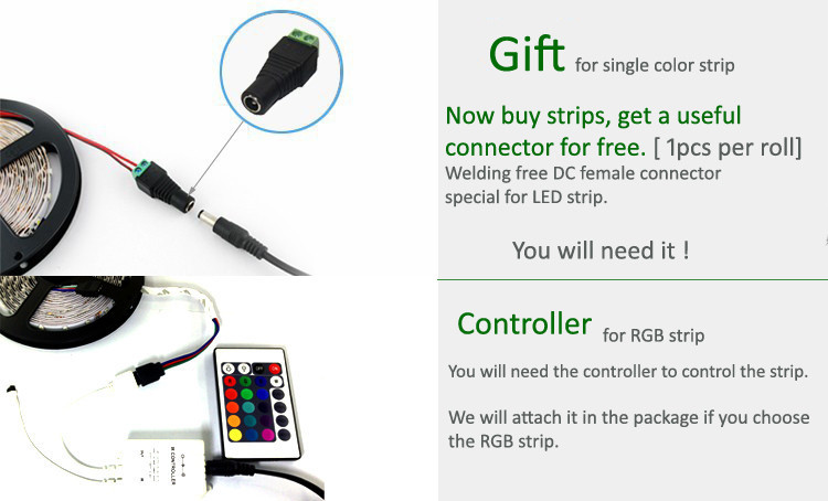12V 24V 5050 300 leds 60 leds/m flexible led strip RGB with remote controller power supply