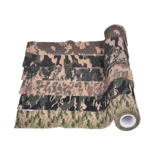 Outdoor Hunting Camping Heat Resistant Camo Self Adhesive Tape with Non-woven