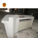 Solid Surface Curved Salon Reception Desk