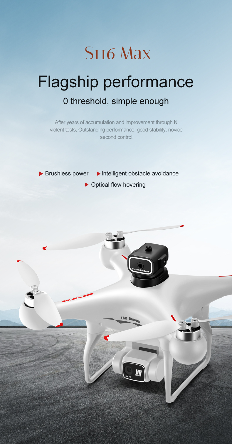 4K HD Dual Camera Foldable Quadcopter Helicopter with Obstacle Avoidance and Remote Control Professional Portable Drones