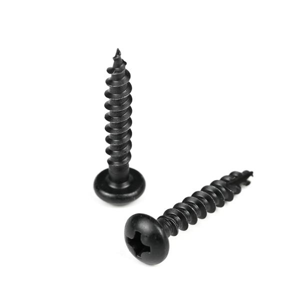 Pan Head Round Phillips Black Chipboard Wood Screws Stainless Steel Self Tapping