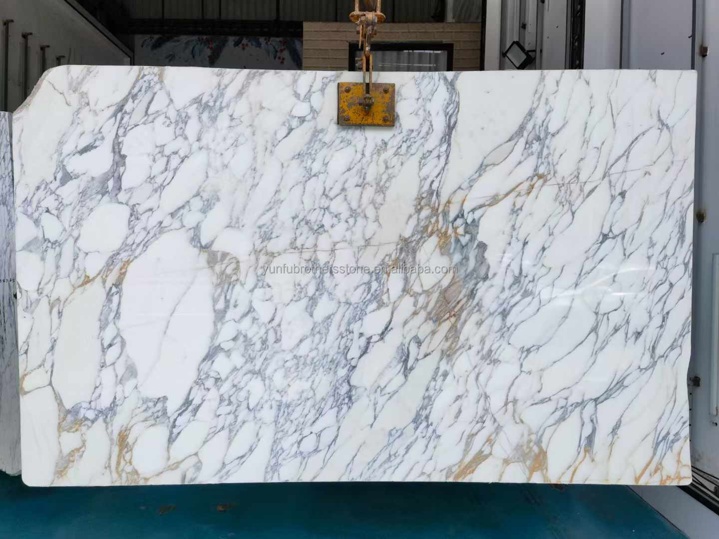 Wall and Flooring Modern Design Snow White Marble Table Top with Brown Veins
