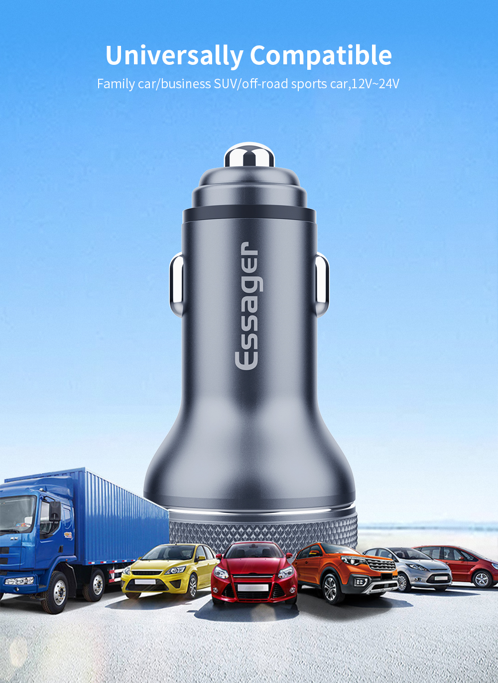 LCD Display USB C PD Car Phone Charger PD QC3.0 Quick Charge 36W