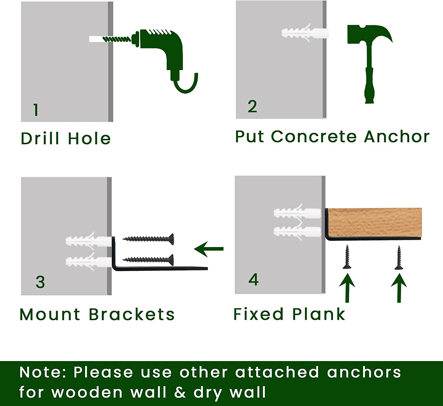 DIY Floating Shelf Wall Mount Bracket for 1/5 inch Thick Heavy Duty Functionality