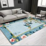 Rectangle Polyester Fiber Living Room Floor Carpets New Chinese Style Flower 4-8