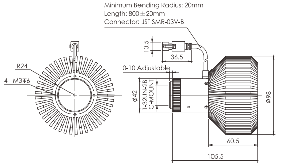 105.5mm Length Machine Vision LED Lighting