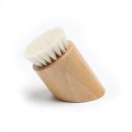Wooden Handle Facial Cleaning Brush Makeup Remover Brush With Super Soft Goat