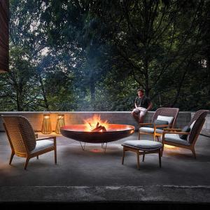 Quality Contemporary PE Rattan Chairs Teak Wood Rocking Chair Set Outdoor Customized Furniture wholesale