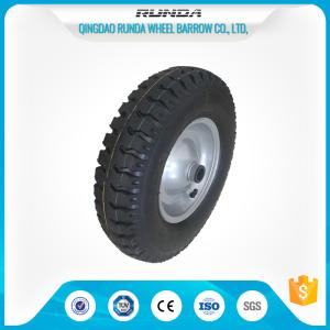 Quality Steel Rim Pneumatic Rubber Wheels 20mm Inner Hole Ball Bearing 150kgs Loading wholesale