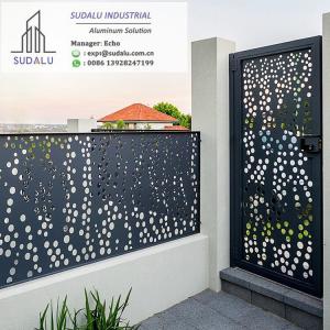 Quality SUDALU Laser Cut Powder Coated Aluminum Exterior Villa Fence and Gate Panel wholesale