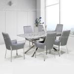 Home Furniture Marble Top Stainless Steel Dining Table 78inchx40inchx30inch