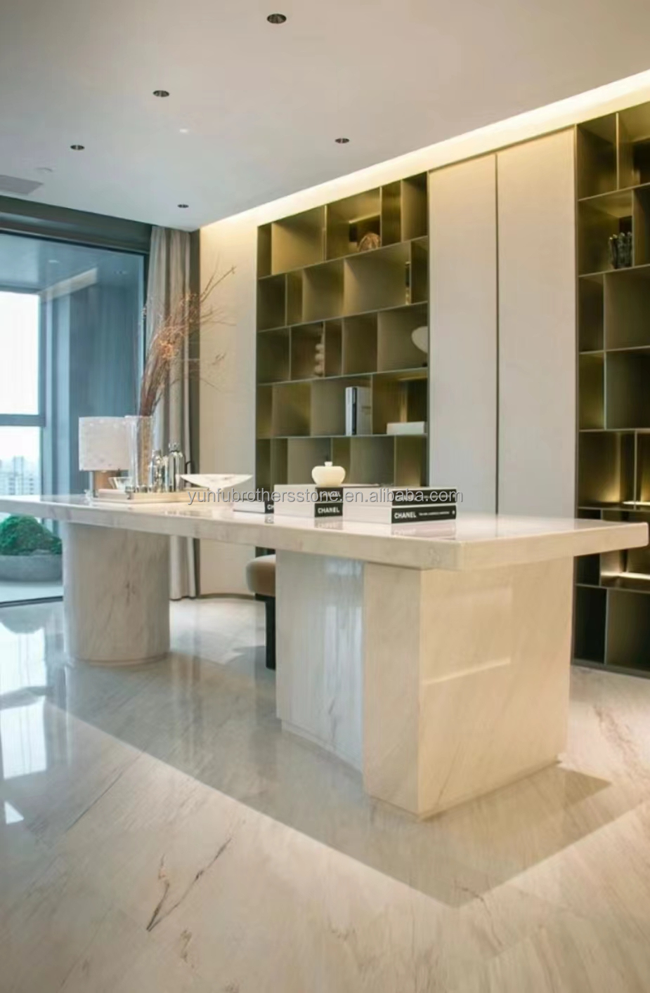 Snow Mountain White Marble Big Slab for Modern Design Dining Table Top Natural Stone