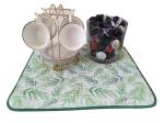 Kitchen Dish Drying Mat Heat-Resistant Printed Rack Microfiber Polyester