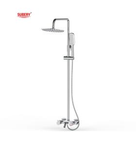 Quality Matt Black Brass Bath Shower Faucets Thermostatic Temperature Adjustable wholesale