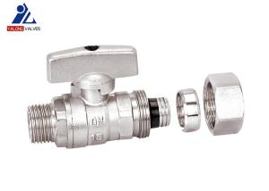 Quality DN20 Brass Ball Valve Pex Pipe Nickel Plated Ball Valve Zinc Handle wholesale