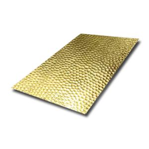 Quality 201 304 316 Hand Hammered Texture Brass Color hammered stainless steel sink Metal Sheet wholesale