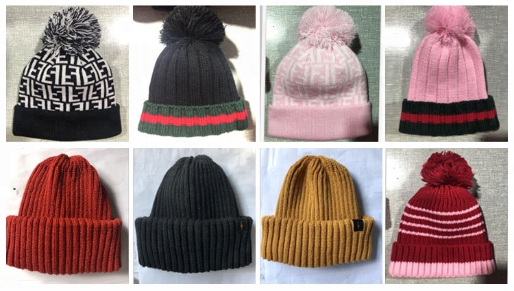 Unique Unisex Fitted Beanie Hats / Grey Mens Winter Beanie Hats 56-60CM