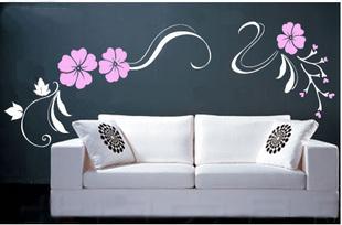 Nontoxic Designer Personalised Wall Decoration Flower Stickers, Decal Wall