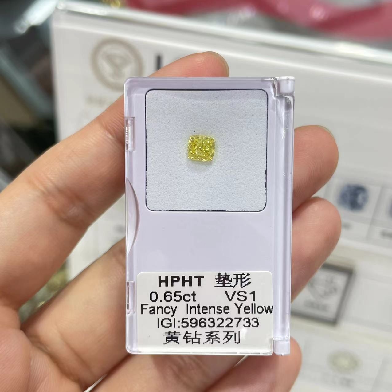 Cushion Oval Lab Created Yellow Diamonds 0.4ct 0.5ct 0.6ct-0.9ct For Earrings Stud Ring