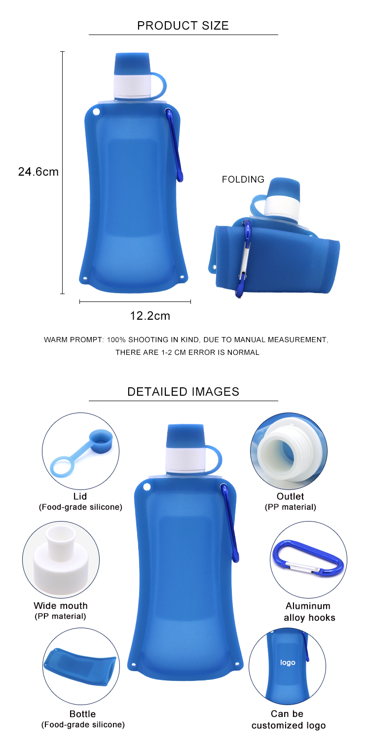 Anti Spill Silicone Expandable And Foldable Drinking Water Bottle