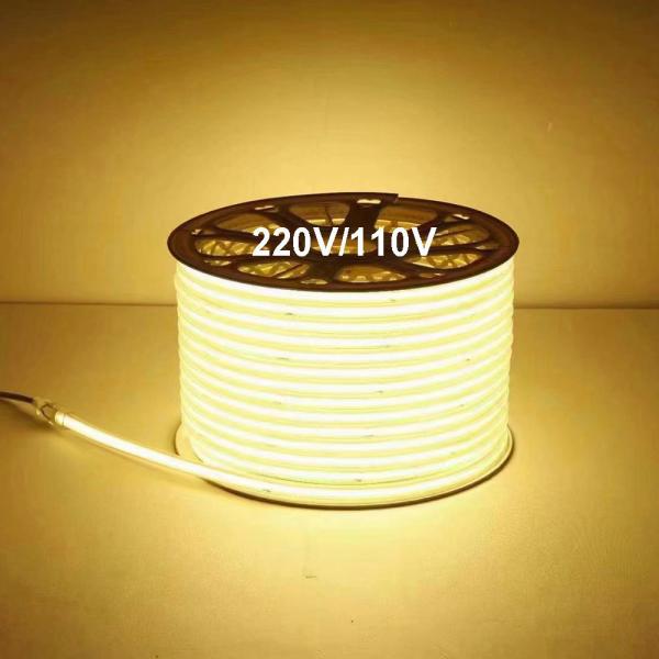 110V 220V Waterproof COB LED Light Strip With PVC Glue Customizable Blue / Ice