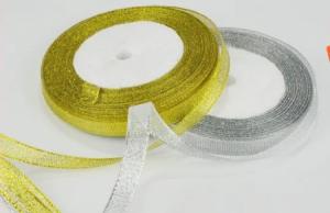 Quality Metallic Gold And Silver Ribbon For Embellishing Favor Boxes / Gifting Bags wholesale