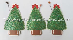 Quality 4C Printing Musical Greeting Card AG10 Battery Christmas Tree Shaped wholesale