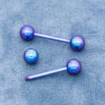 Rainbow 14G Nipple Piercing Jewelry 15mm Surgical Steel Nipple Rings