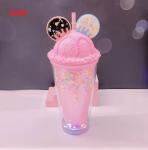 Ice Cup Water Bottle Children's Plastic Straw Cup