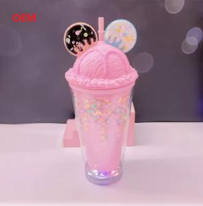 Quality Ice Cup Water Bottle Children's Plastic Straw Cup wholesale