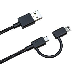Quality 2 IN 1 USB Nylon Braided Charging Cable , 6Ft 2.4 Amp Data Cable wholesale